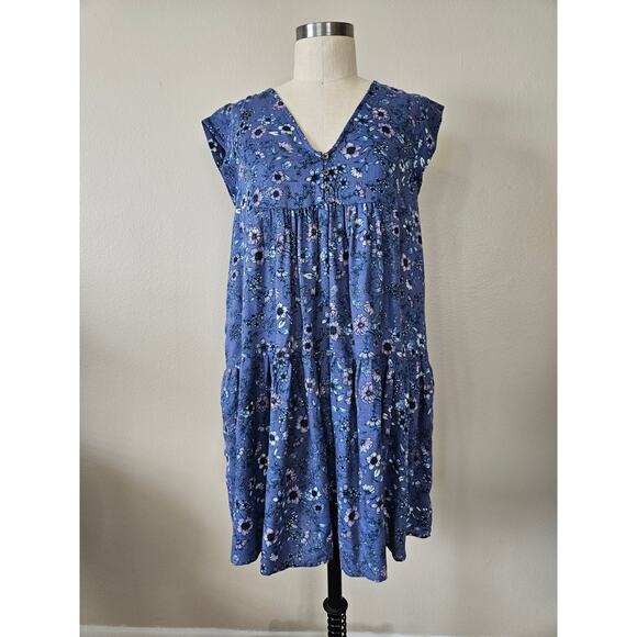 Lucky Brand Printed Peasant Mini Dress, Size XS - Picture 4 of 11